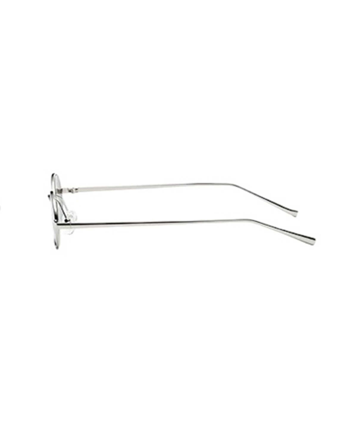 Lenny Retro Oval Sunglasses - Silver Frame and Lens