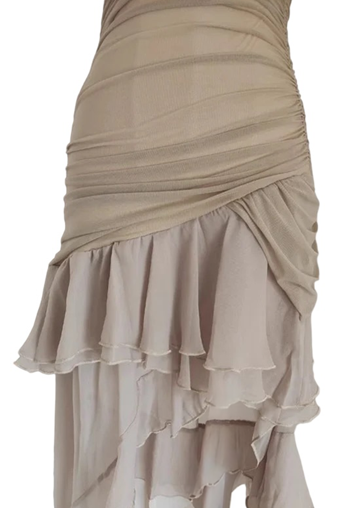 Daphne Ruffle Dress - Khaki