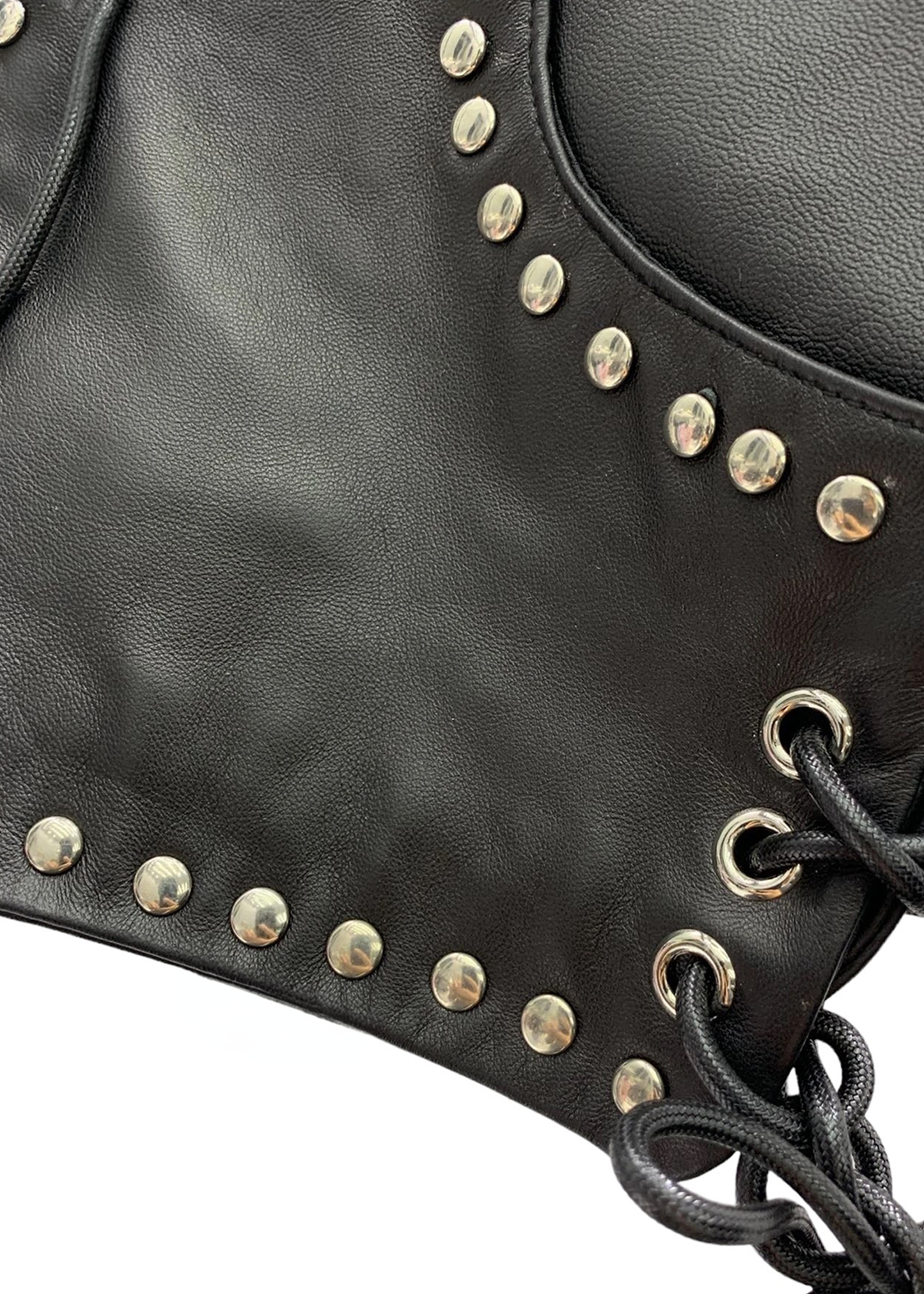 Sidney Leather Lace Up Micro Mini Shorts