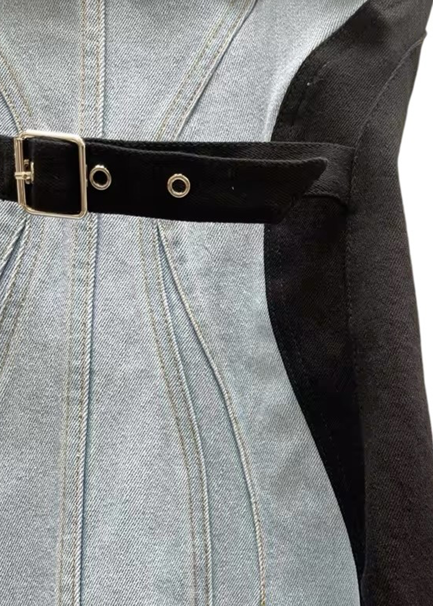 Sapphire Contrast Denim Dress - Blue