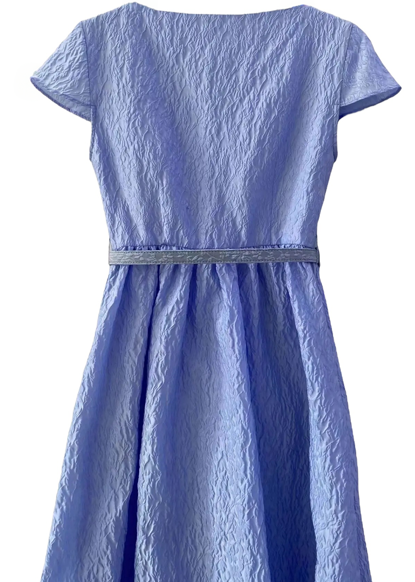Scarlett Blue Embroidery Belted Midi Dress