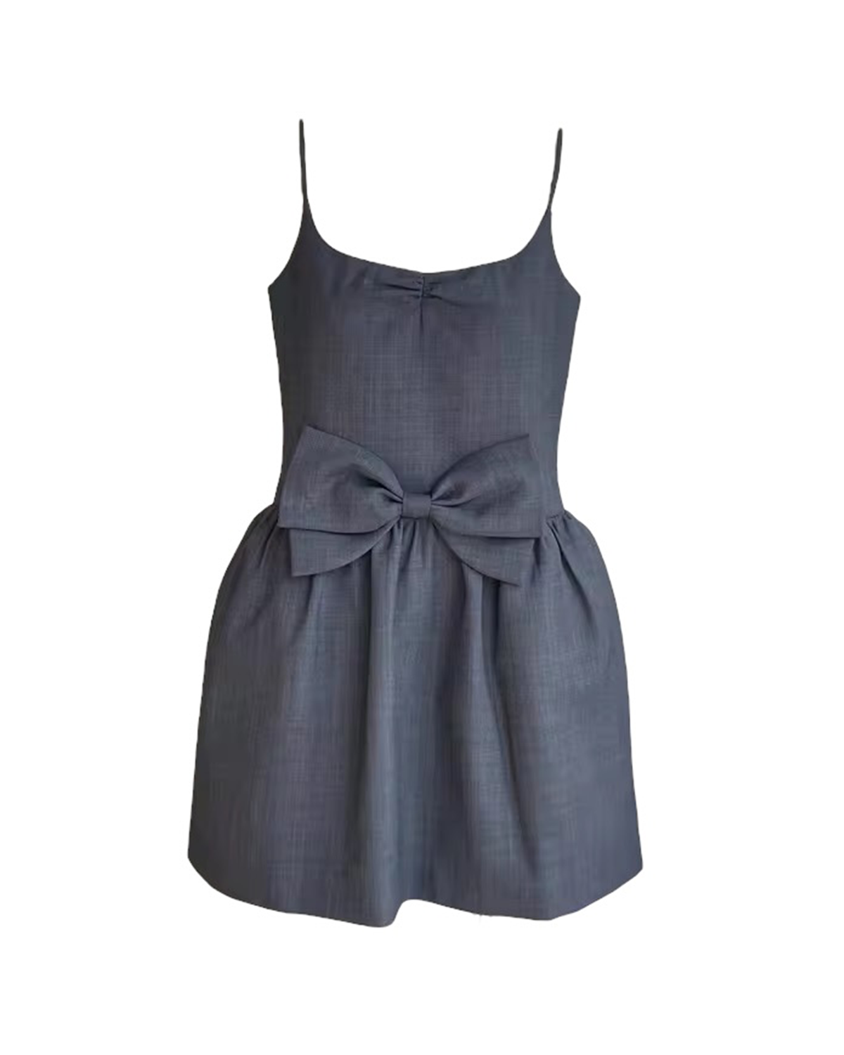 Lachlan Bow Micro Mini Dress  - Grey