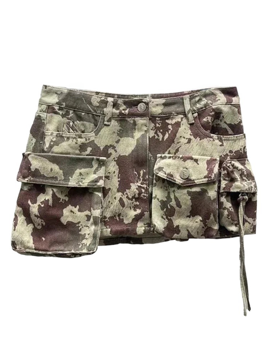 Gabriel Camo Multi Pocket Mini Skirt