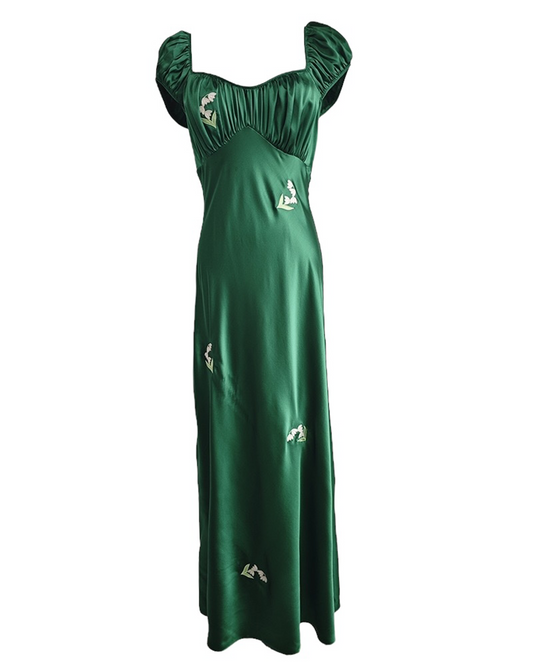 Sophie Green Silk Maxi Dress