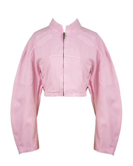 Elsie Baby Pink Biker Bomber