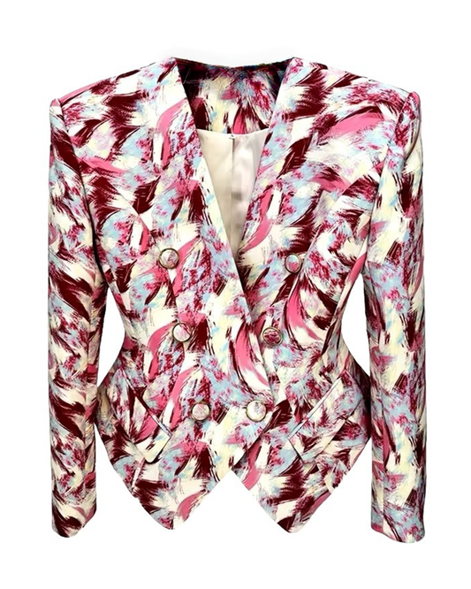 Nyra Blazer - Pink and Red