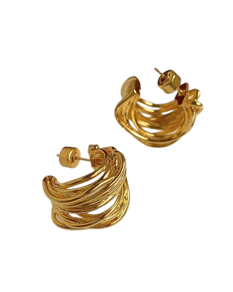 Hannah Vintage Gold Plated Hoop Earrings