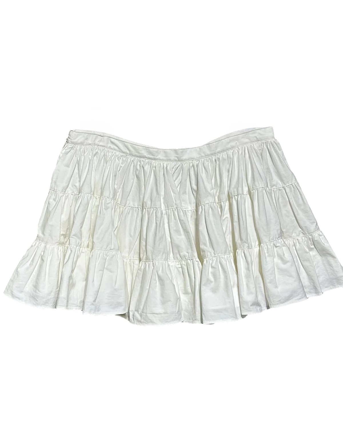 Willa Micro Mini Ruffle Skirt - White