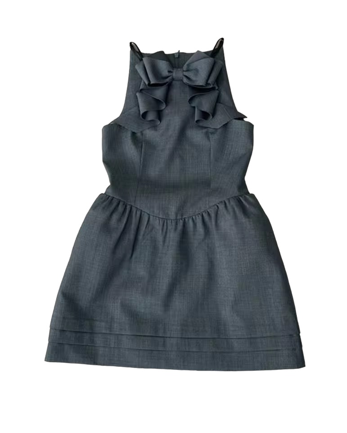 Ira Bow Mini Dress - Gray