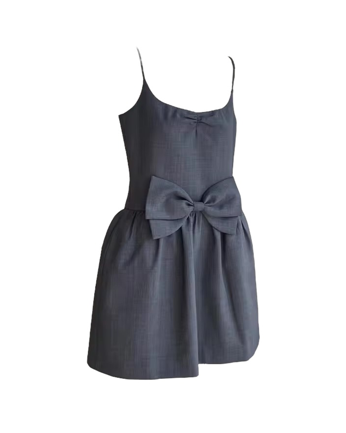 Lachlan Bow Micro Mini Dress  - Grey