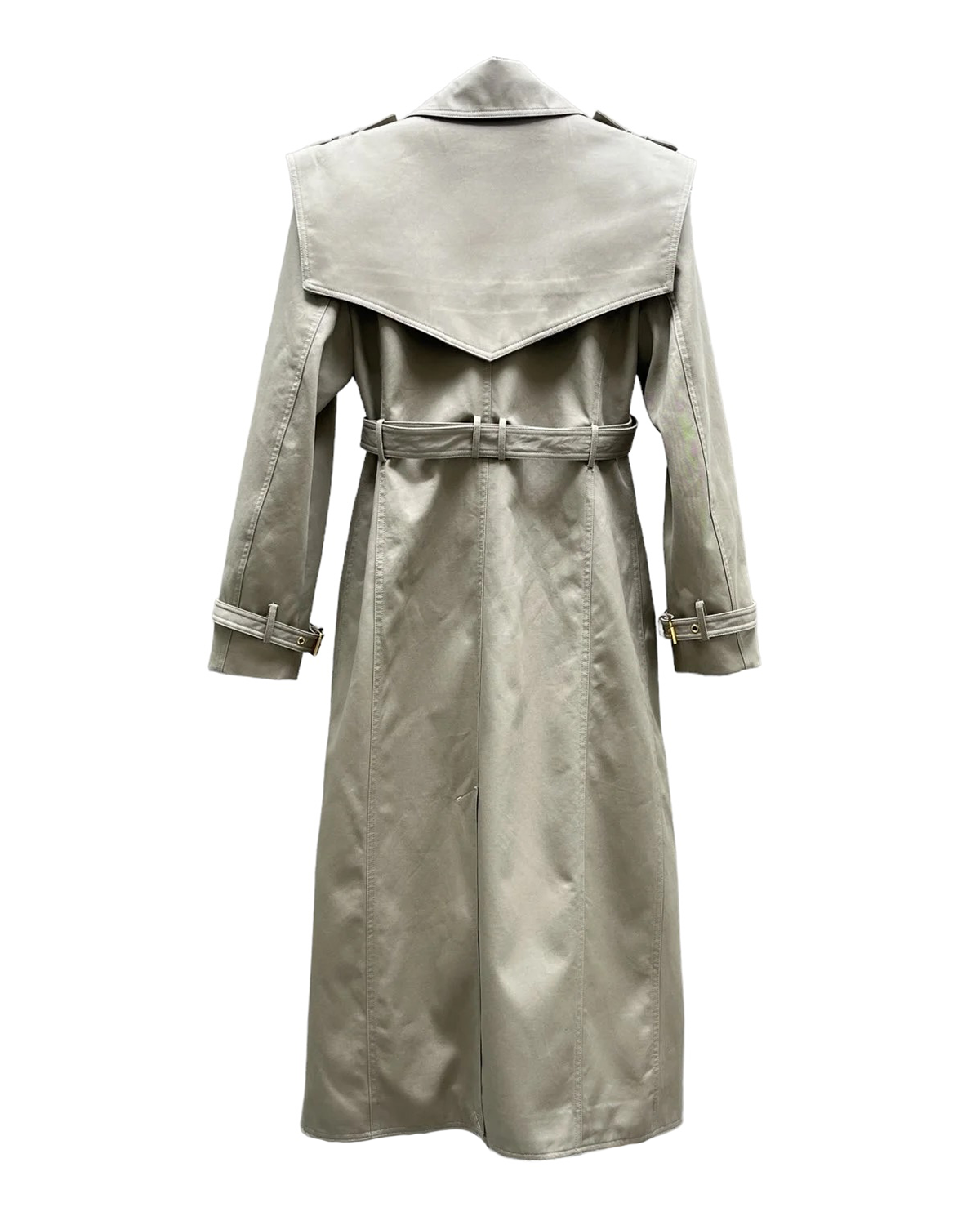 Luca Long Belted Trench with Gold Hardware