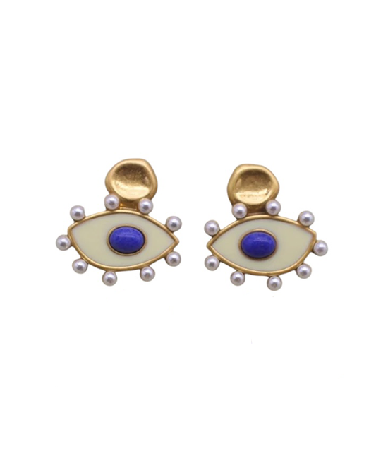 Mylah-Eye Earrings - White