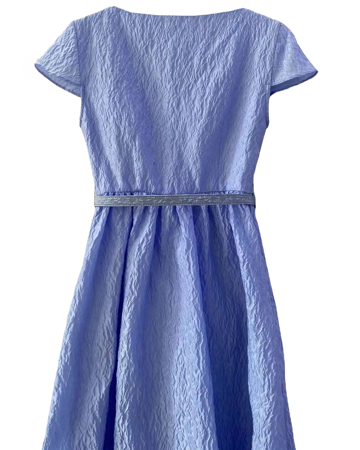 Scarlett Blue Embroidery Belted Midi Dress