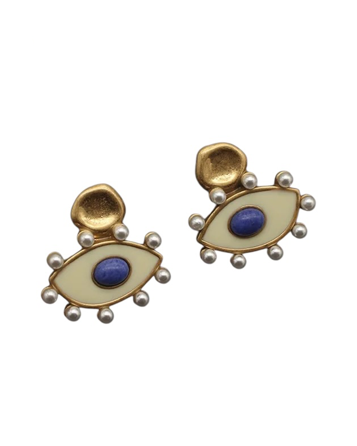 Mylah-Eye Earrings - White