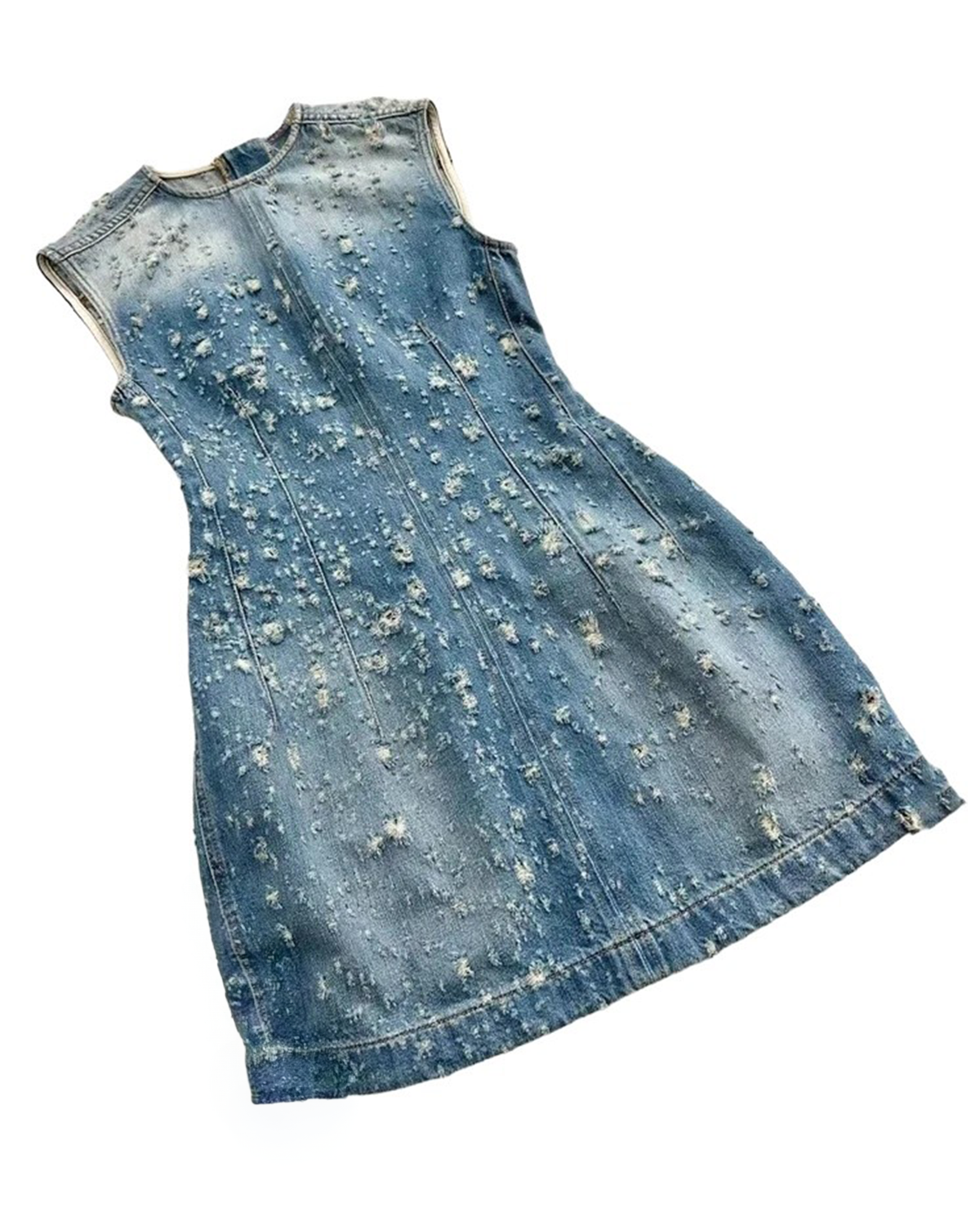 Autumn Distressed Mini Denim Dress