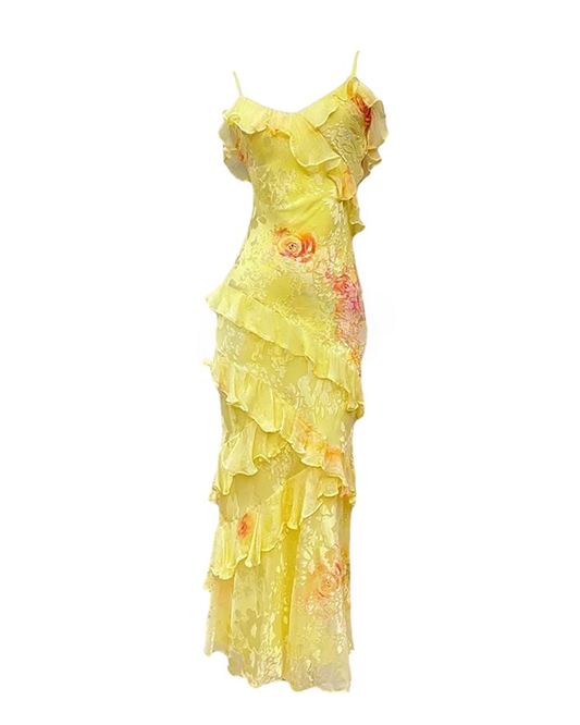 Penelope Ruffle Dress - Yellow