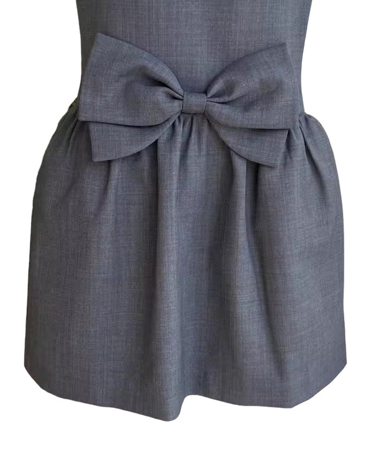 Lachlan Bow Micro Mini Dress  - Grey