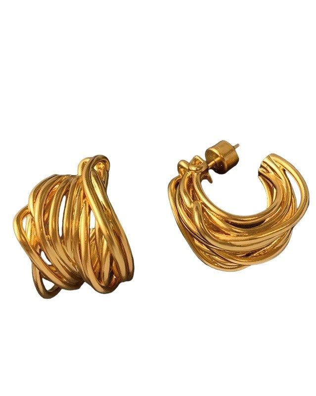 Hannah Vintage Gold Plated Hoop Earrings