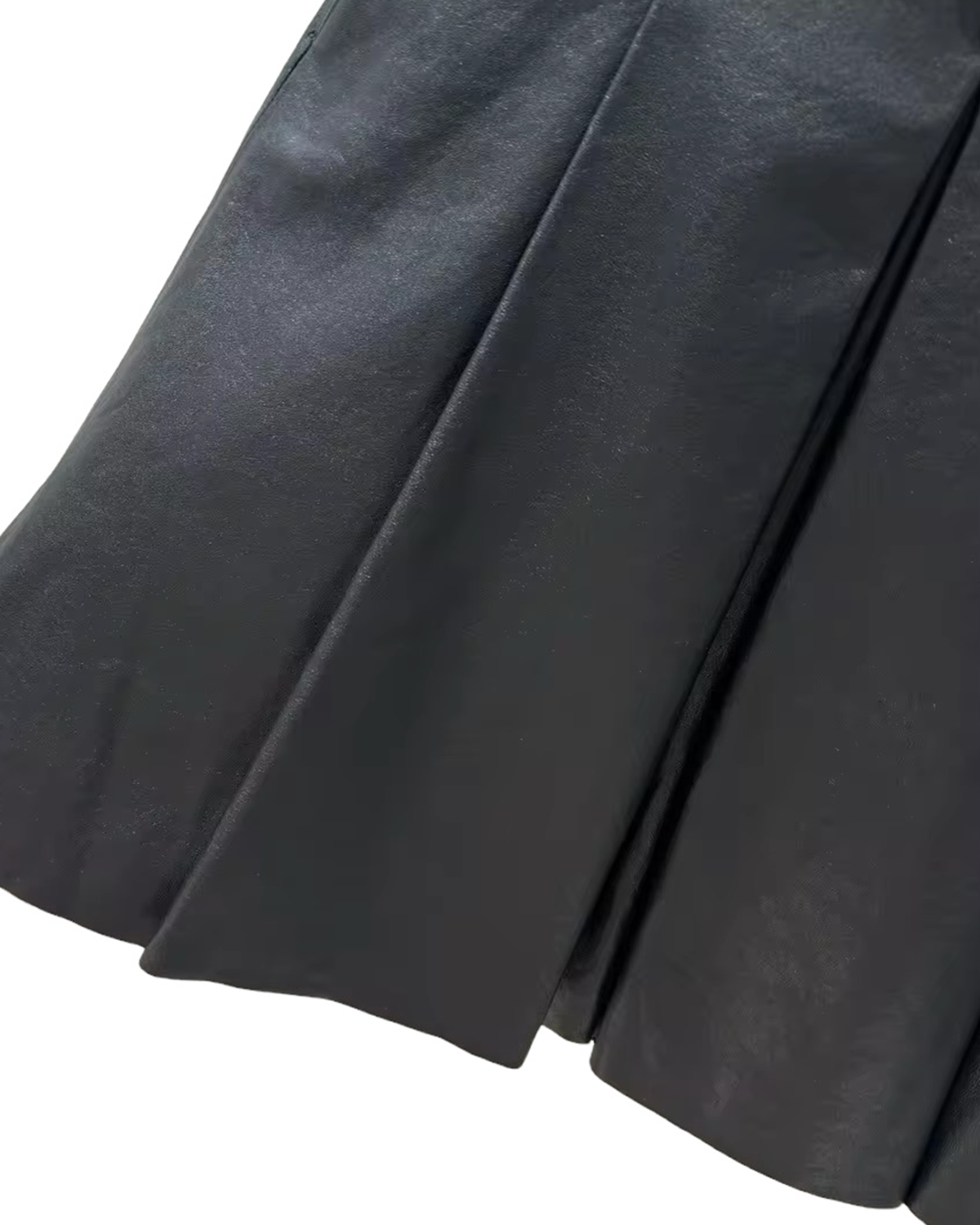 Vivian Leather Pleated Skirt - Black