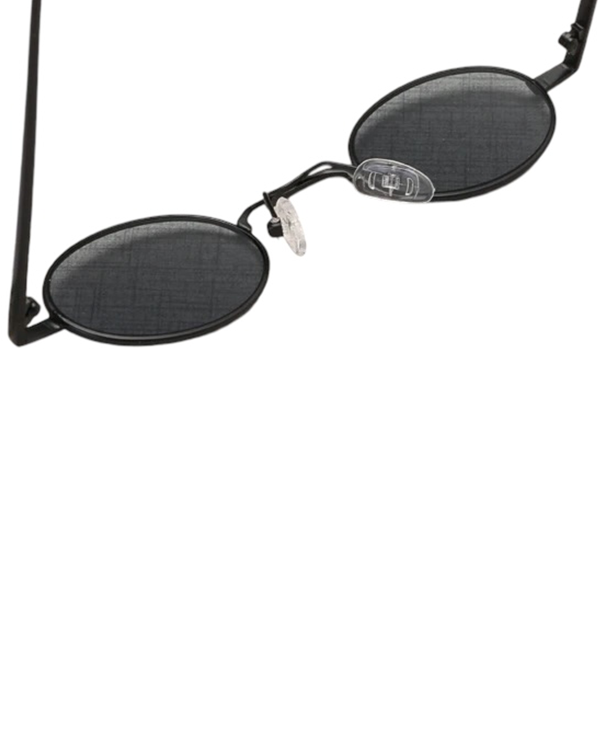 Lenny Retro Oval Sunglasses - Black Frame and Lens