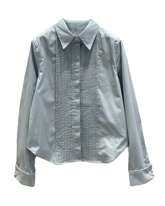 Hazel Lapel Button Up - Blue