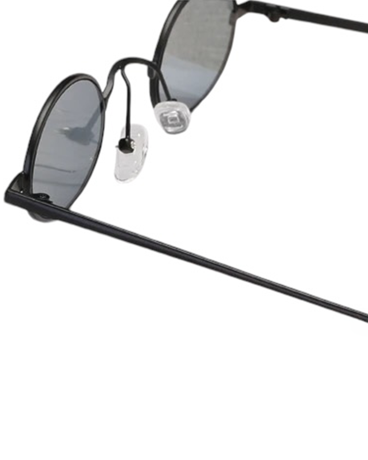 Lenny Retro Oval Sunglasses - Black Frame and Lens