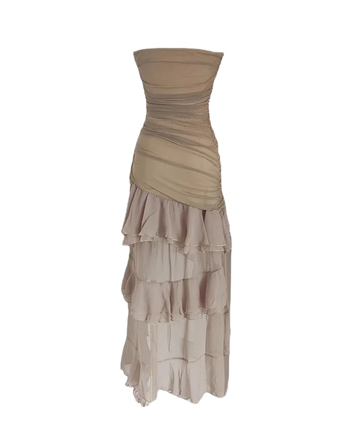 Daphne Ruffle Dress - Khaki