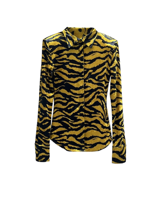 Tyra Tiger Button Up Blouse